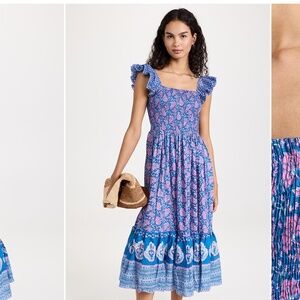 Mille Floral Blue Midi Olympia Dress